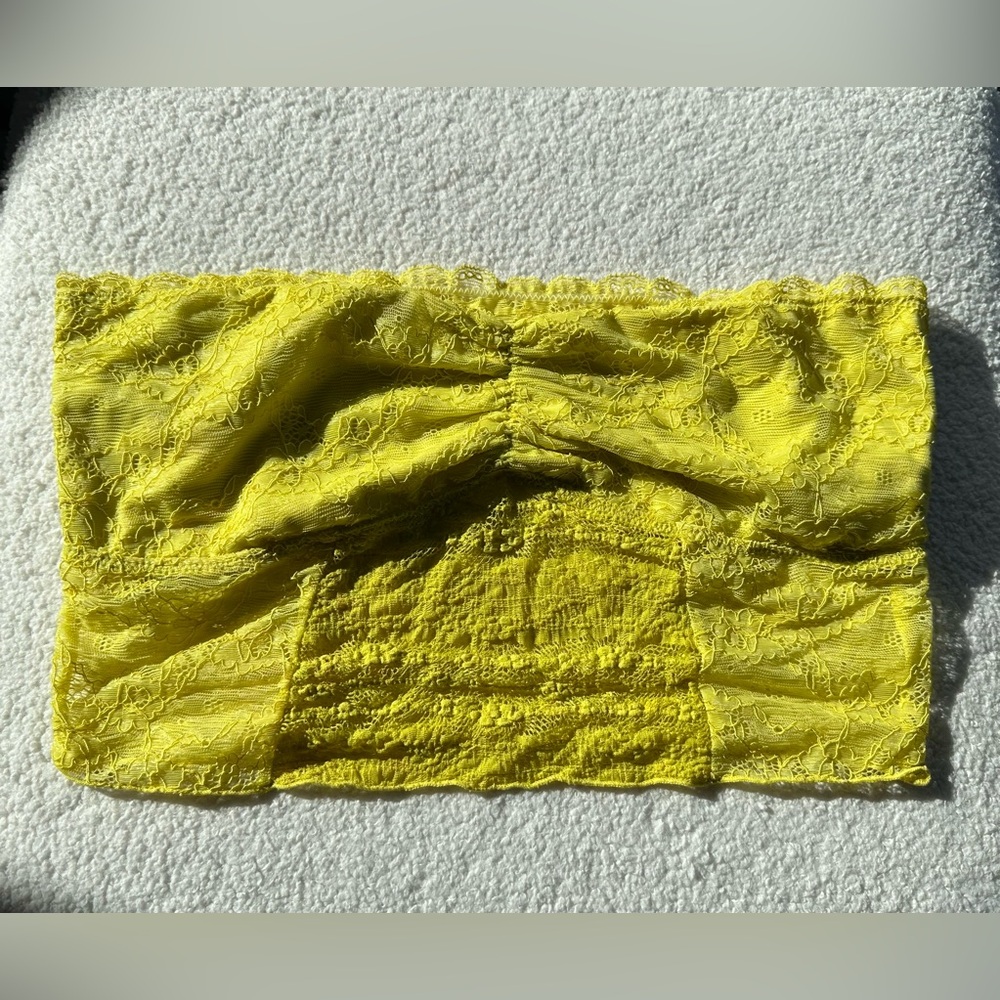 NWT Free people Lace Bandeau in Lemoncello (7801)